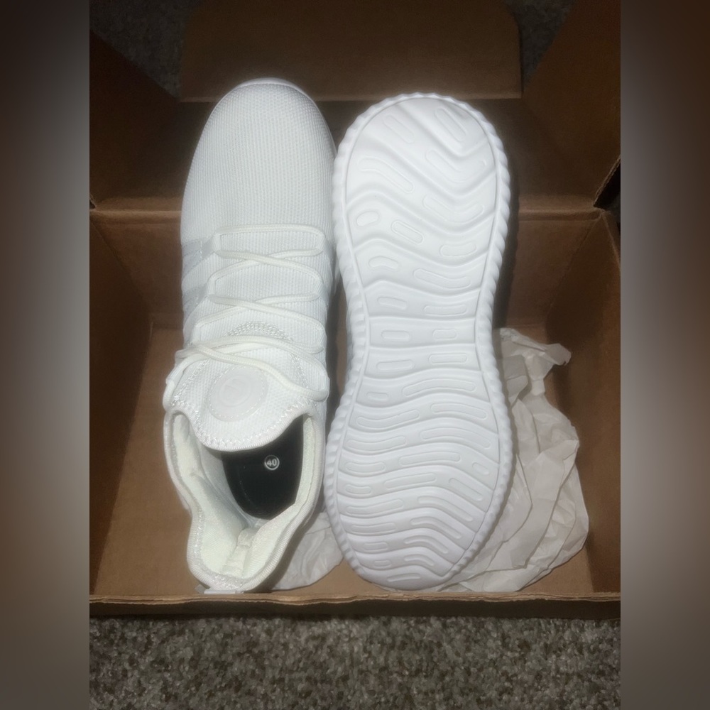 New Slip-On White Tennis Shoes size 40/9
